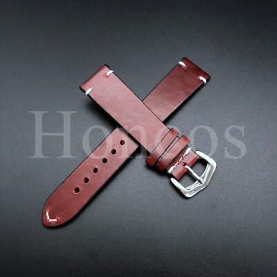 20 22 MM Red Genuine Soft Leather Watch Band Strap Vintage Oil Fits for Huawei