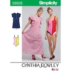 B268 SIMPLICITY S8928: SWIMSUIT & CAFTAN IN 2 LENGTHS SIZE 4-12 SEWING PATTERN