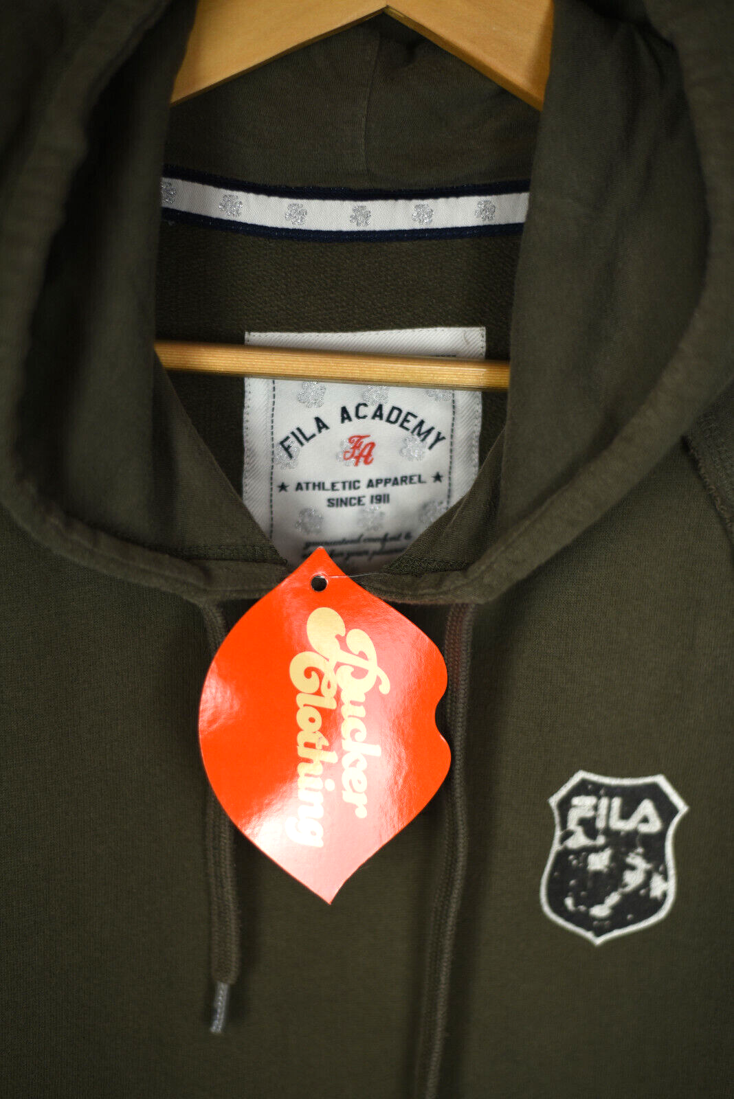 FILA Felpa donna con cappuccio maglione grande maglione cotone pullover con cappuccio maglione kaki