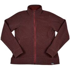 REI Full Zip Fleece Jacket Womens Medium Dark Red Gorpcore Outdoor Zip Pockets