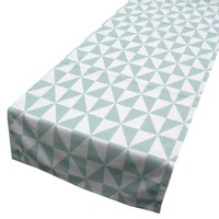 SchöNer Leben TischläUfer Zodiac Dreiecke Mint Weiß 40X160Cm