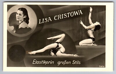 C.1930 CONTORTIONIST, GYMNAST LISA CRISTOWA MANNHEIM GERMANY PROMO CARD PHOTO F5