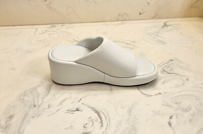 New! Balenciaga 'Rise' Wedge Slide Sandals White Womens 8 US 38
