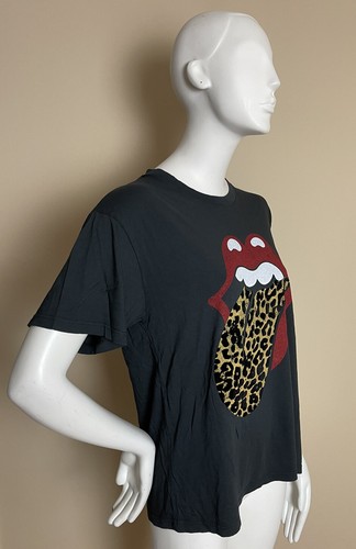 Free People Daydreamer ROLLING STONES T-Shirt Leopard Zunge GRAU Größe Small neu ohne Etikett $ 78 - Bild 6 von 10