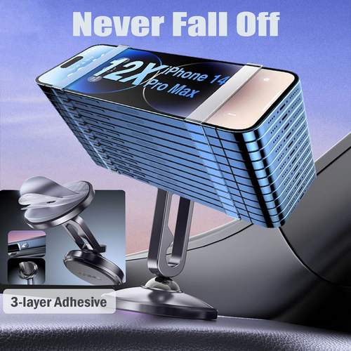 Magnetic Car Mount: 360 Degrees Rotatable Car Phone Holder - Air Vent Dashboard - 第 3/12 張圖片