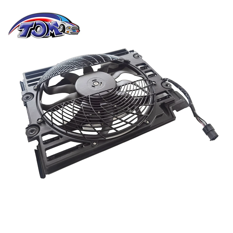 New A/C Condenser Cooling Fan Assembly RH Right Side for BMW 740i 740iL 750iL - Image 3 of 4