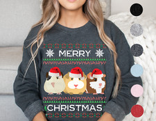 Guinea Pig Christmas Sweatshirt Gifts Sweater Pet Mom Dad Ugly Holiday XMas