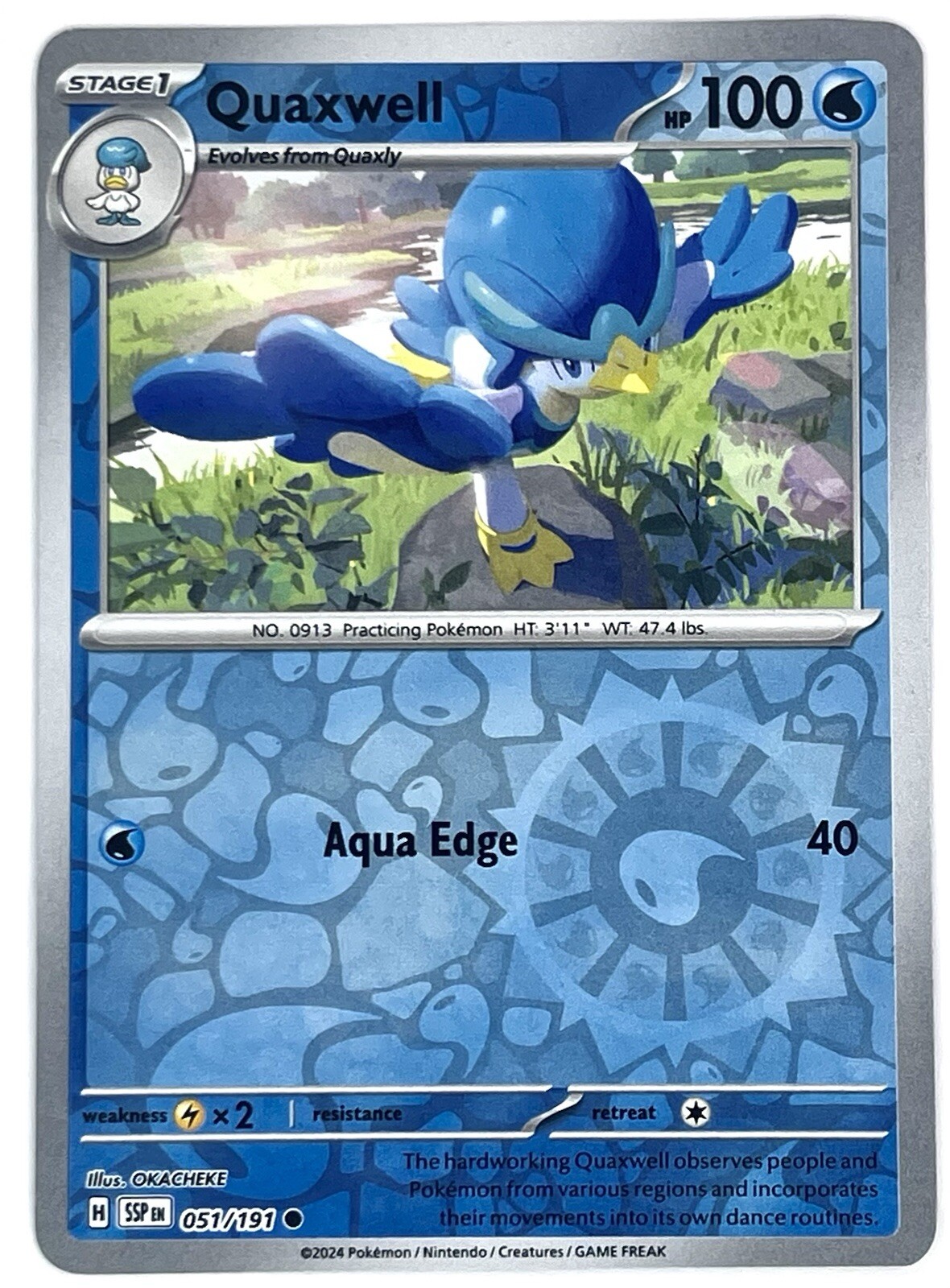 Pokémon TCG - Quaxwell - Reverse Holo - Surging Sparks 051/191 - NM