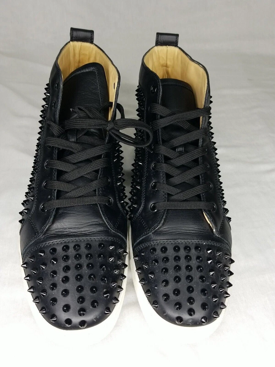 Mens Christian Louboutin Sneakers Black Spike Size 8.… - Gem