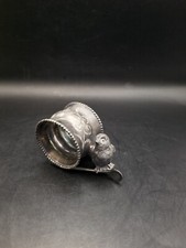 Vtg Van Bergh silver plate bird on wishbone napkin holder