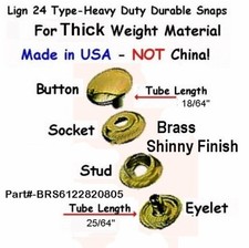 BRASS 10 sets H. D. THICK Material LEATHER SNAP FASTENER KIT w/Tools Made in USA