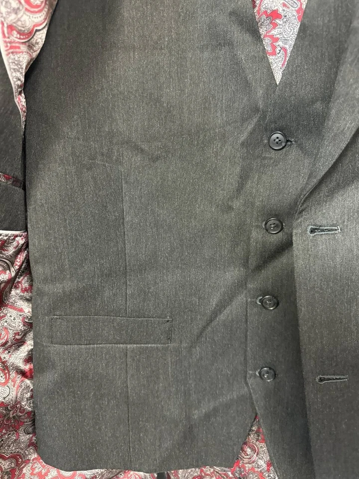 Jaqueta masculina colete calça terno 3 peças - Imagem 4 de 4