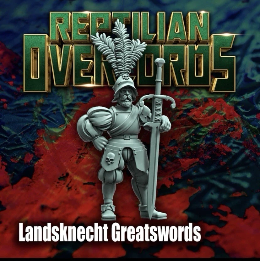 Empire Greatswords Fantasy History de Reptilian Overlords 28 mm X10 modelos de resina Foto 4 de 4