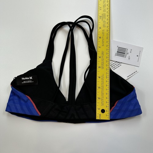 Hurley Phantom Scoop Surf Bikini Top Black Blue Size XS - Picture 7 of 7