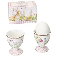 2X Happy Easter Eierbecher Porzellan FüR 2 Personen FrüHstüCk Brunch Ostern Hase