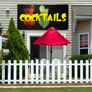 Vinyl Banner Sign Cocktails Restaurant Food Marketing