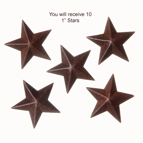 10 Tiny Rustic Rusty Tin Barn Stars 2 D 1 Inch Craft Star