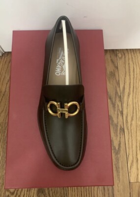 New Salvatore Ferragamo Men Rolo Moccasin Reversible Buckle 8 9