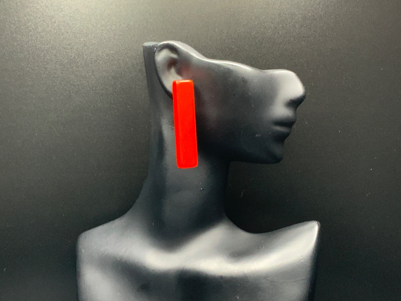 Retro Red Rectangular Plastic / Acrylic Earrings … - image 2