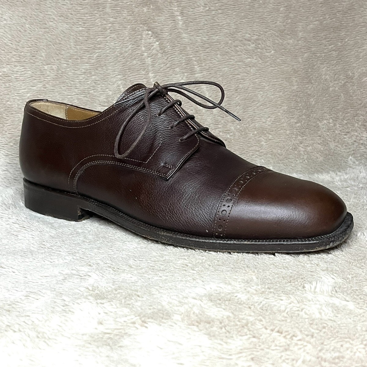 Santoni Oxford Shoes Mens US 9.5 EE/UK 8.5 EE Cap Toe Brown  display picture 3