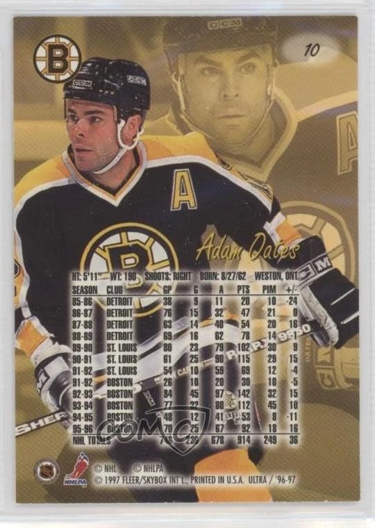 1996-97 Fleer Ultra Adam Oates #10 HOF - Image 2 of 2