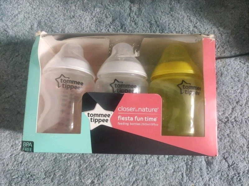 Tommee Tippee Closer to Nature Baby Feeding Bottle Set - 260ml New 6x bottles