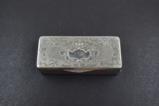 antike Biedermeier Deckeldose, Schnupftabaksdose monogr. PM um 1860