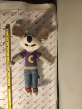 Chuck E Cheese Plush 12”  Purple Shirt Jeans Stuffed Animal Doll Toy