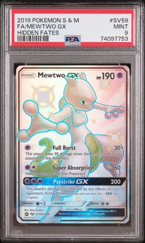 Mewtwo-GX graded PSA 9 for sale on eBay