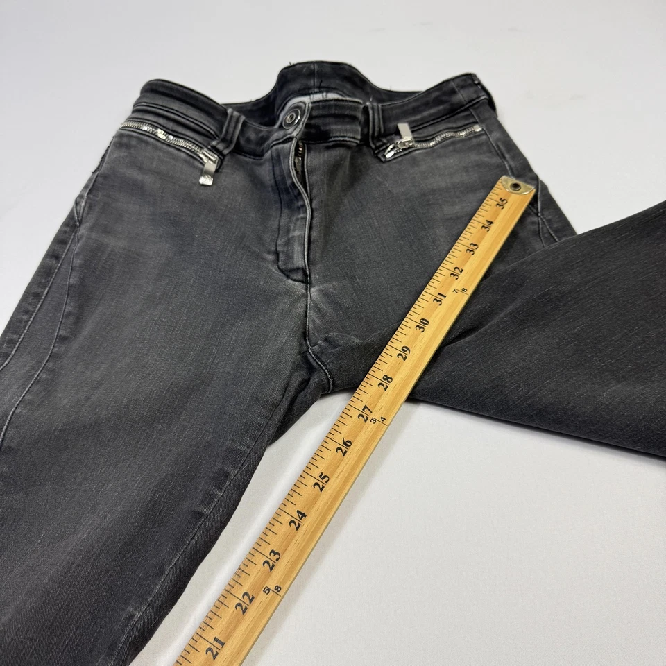 Jeans Armani para mujer 29 gris carbón elástico pierna recta bolsillos con cremallera Foto 3 de 4