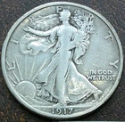US 1917-S Walking Liberty Half Dollar  **