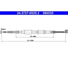 Seilzug Feststellbremse ATE 24.3727-0535.2 für Fiat Brava