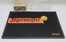 J&auml;germeister Barmatte Gro&szlig; ca. 44  x 29 cm + 6x Pet Shot Cups 2cl Mehrwegbecher
