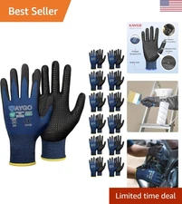 High Dexterity Nitrile Coated Gloves for Automotive & Assembly - Large, Blue
