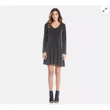 Karen Kane Black Taylor Sparkle Long Sleeve Swing Dress Size 0X