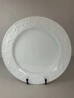 Anchor Hocking Vitrock Flower Rim 10” Dinner Plate Depression Milk Glass