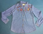 Indigo Moon Jean L/S  Shirt Beaded Native American QVC NWT Sz M 