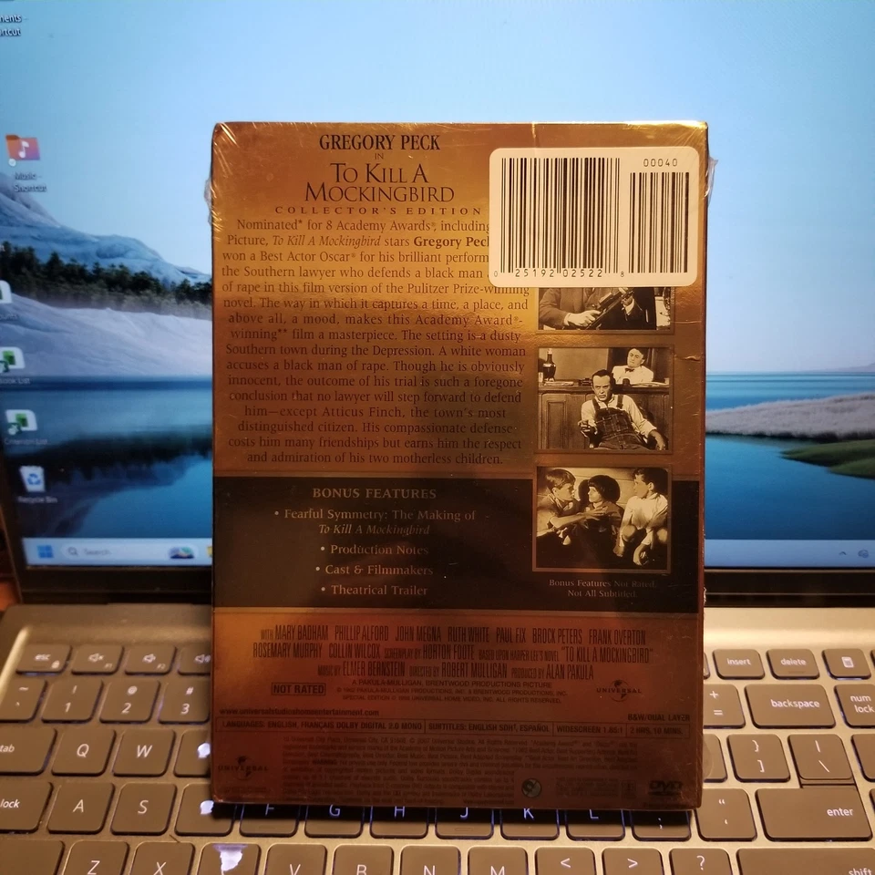 To Kill a Mockingbird (DVD, 2007, NEW) Gregory Peck Mary Badham (1962) - Image 2 of 2