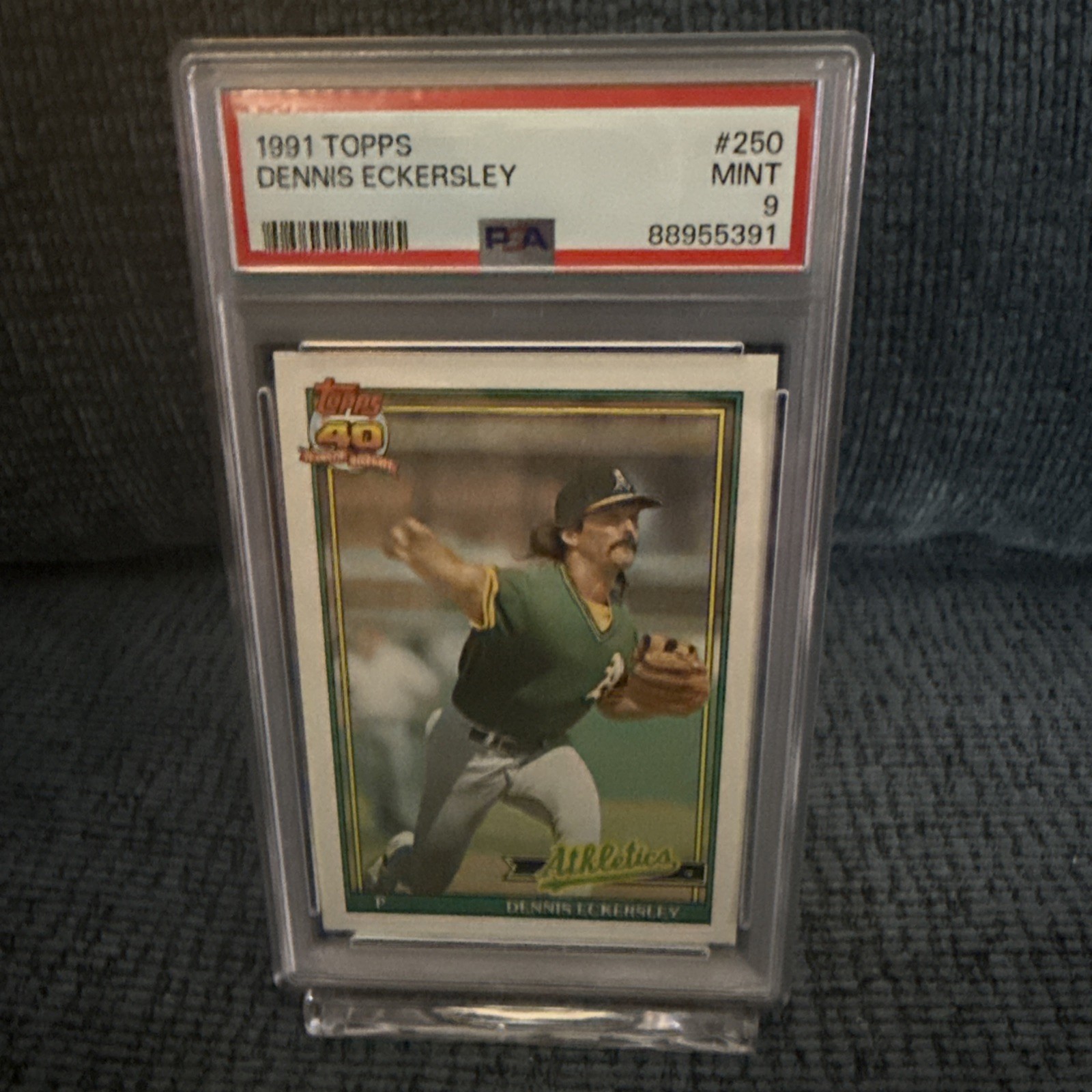 1991 TOPPS #250 DENNIS ECKERSLEY PSA 9