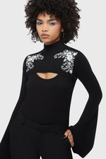 Killstar Petal Pine Shirt Womens High Neck Fl...
