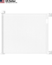 Retractable Baby Gate for Stairs 33 Height, Expands up 33x55 Inch, White