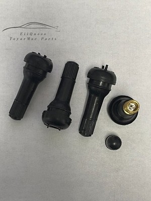 4x TR413 SNAP-IN TIRE VALVE STEMS WITH CAPS BLACK RUBBER (4 pcs) RUBBER Type *pz