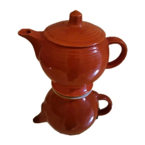 Vintage Fiesta Teapot | Medium Sized | "C" Handle | Original Red Glaze