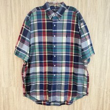 Polo Ralph Lauren Shirt Mens Size XL Tartan Plaid Button Down Blair Short Sleeve
