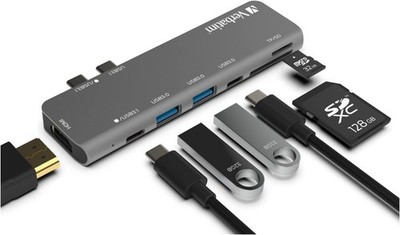 Verbatim Hub USB-C Adapter and Monster HDMI Cable 4k Ultra HD with Ethernet Cord