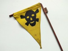 Nice original German SKULL FLAG #03 Mine Bomb Gas Achtung Minen WW2 Wehrmacht