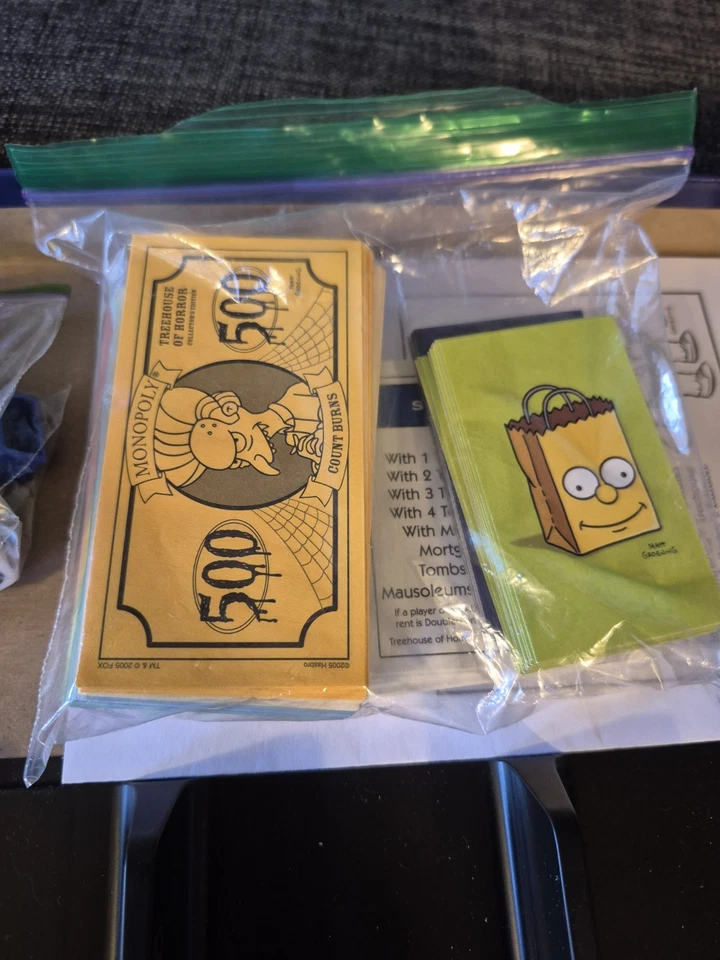 THE SIMPSONS TREE HOUSE OF HORROR Monopoly GLOW-IN-THE-DARK Board Game- Complete - Image 3 of 4