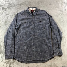 vtg quicksilver shirt mens L blue cotton twil...
