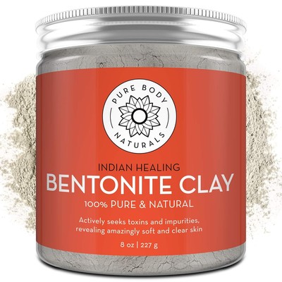 Pure Body Naturals Bentonite Clay Powder for DIY Detox & Face Mask,... 