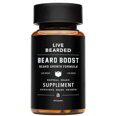 Beard Boost - Beard Growth Vitamins for Men with Biotin, Collagen, Silica, Fo...